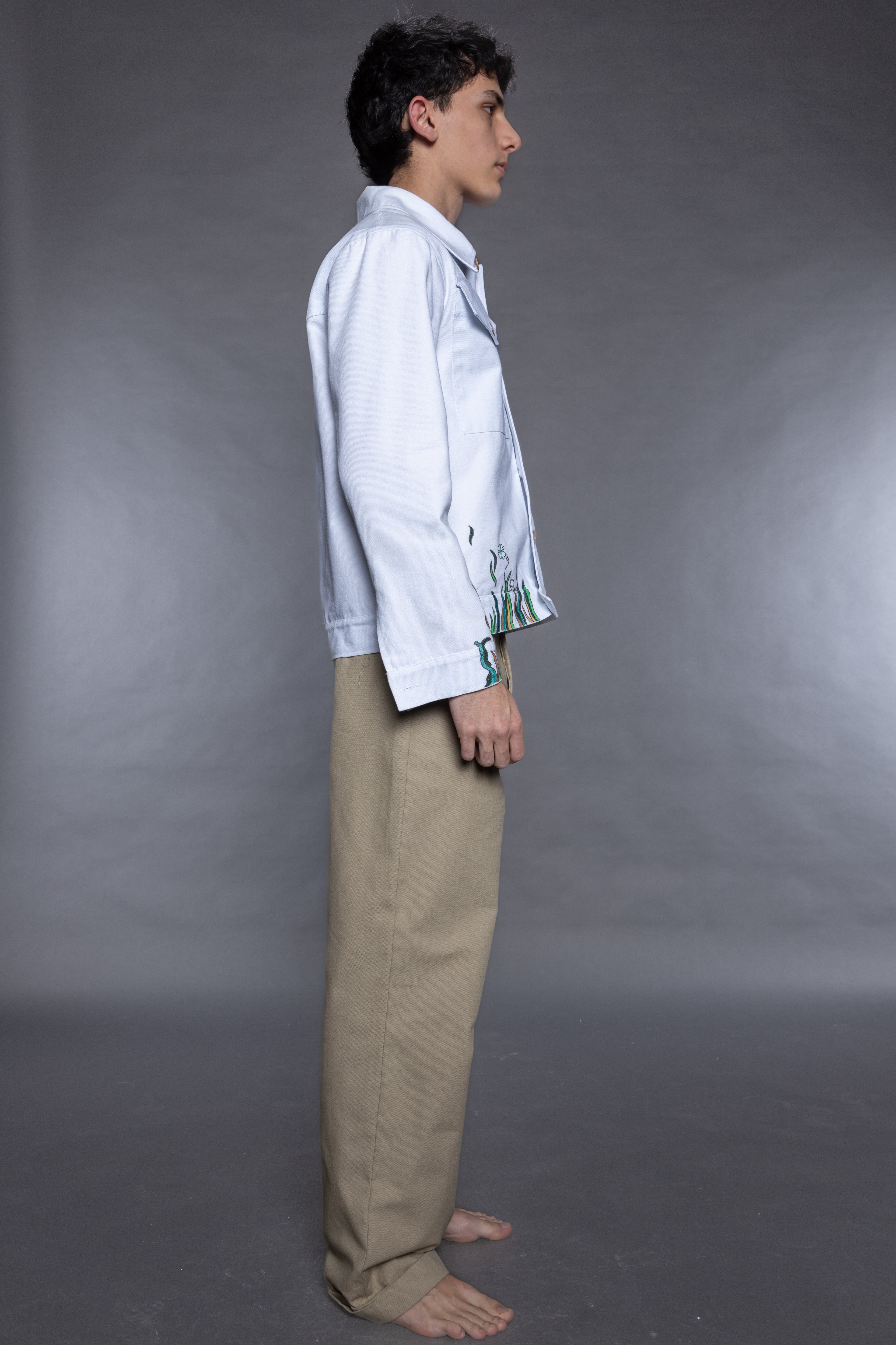 Straight-leg Trousers in Khaki