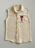 Handmade textured Atlas Vest sustainable menswear by Tumulto artisanal fashion brand