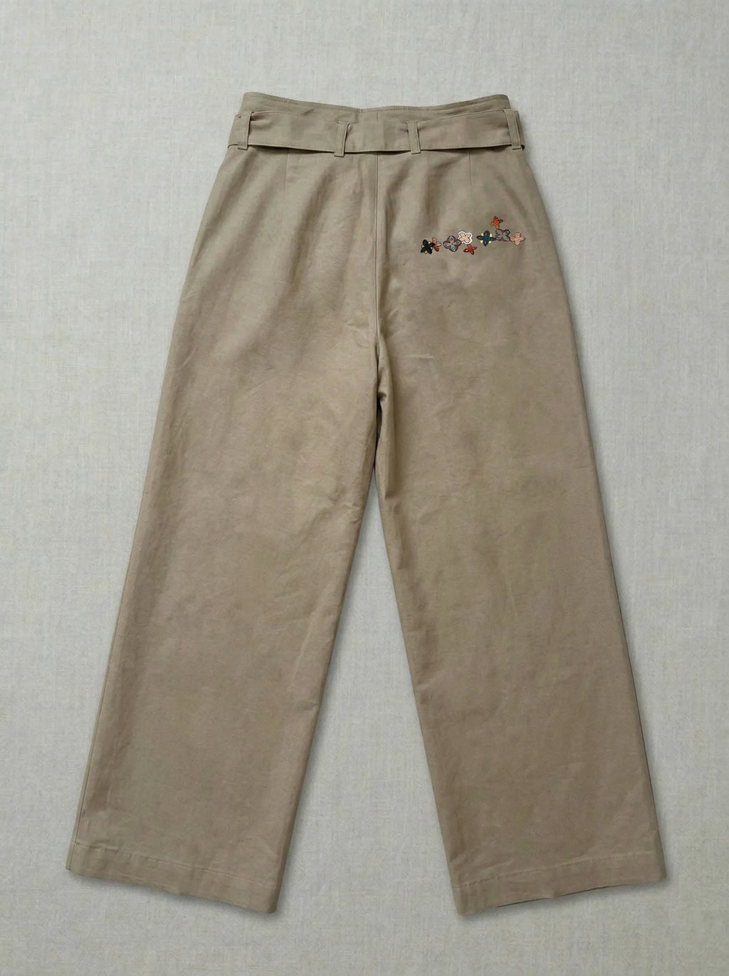 Blooming Trousers sustainable fashion by Tumulto showcasing handcrafted artisanal design and natural fabric movement