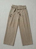 Handmade Blooming Trousers by Tumulto crafted from organic textured fabric in sustainable artisanal fashion style