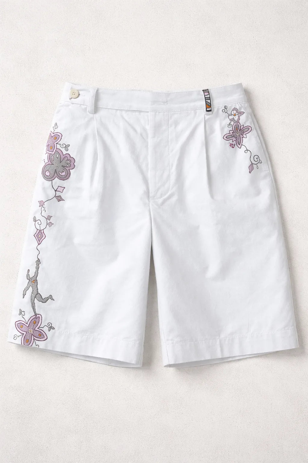 Handmade Flowers Shorts artisanal sustainable menswear by Tumulto