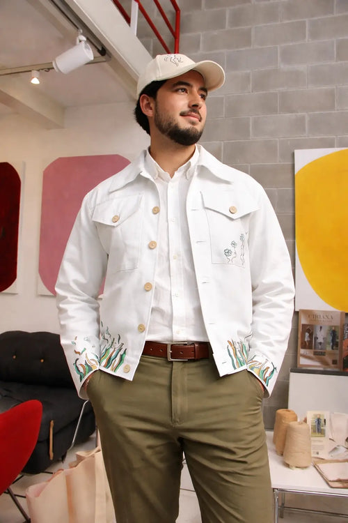 Grass Jacket handcrafted artisanal menswear textured utility jacket Tumulto