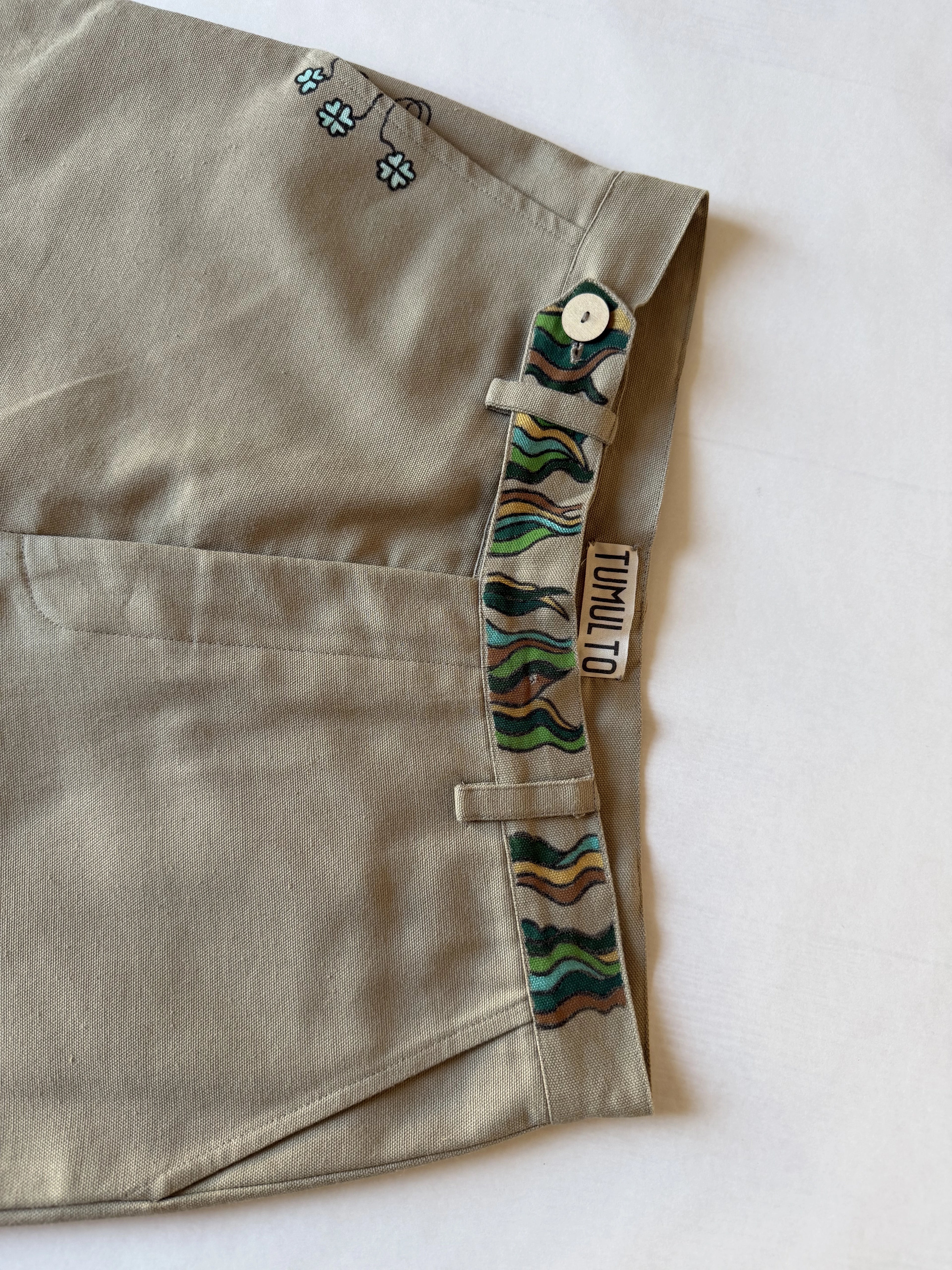 Artisanal men's chinos with natural textures sustainable European fashion design