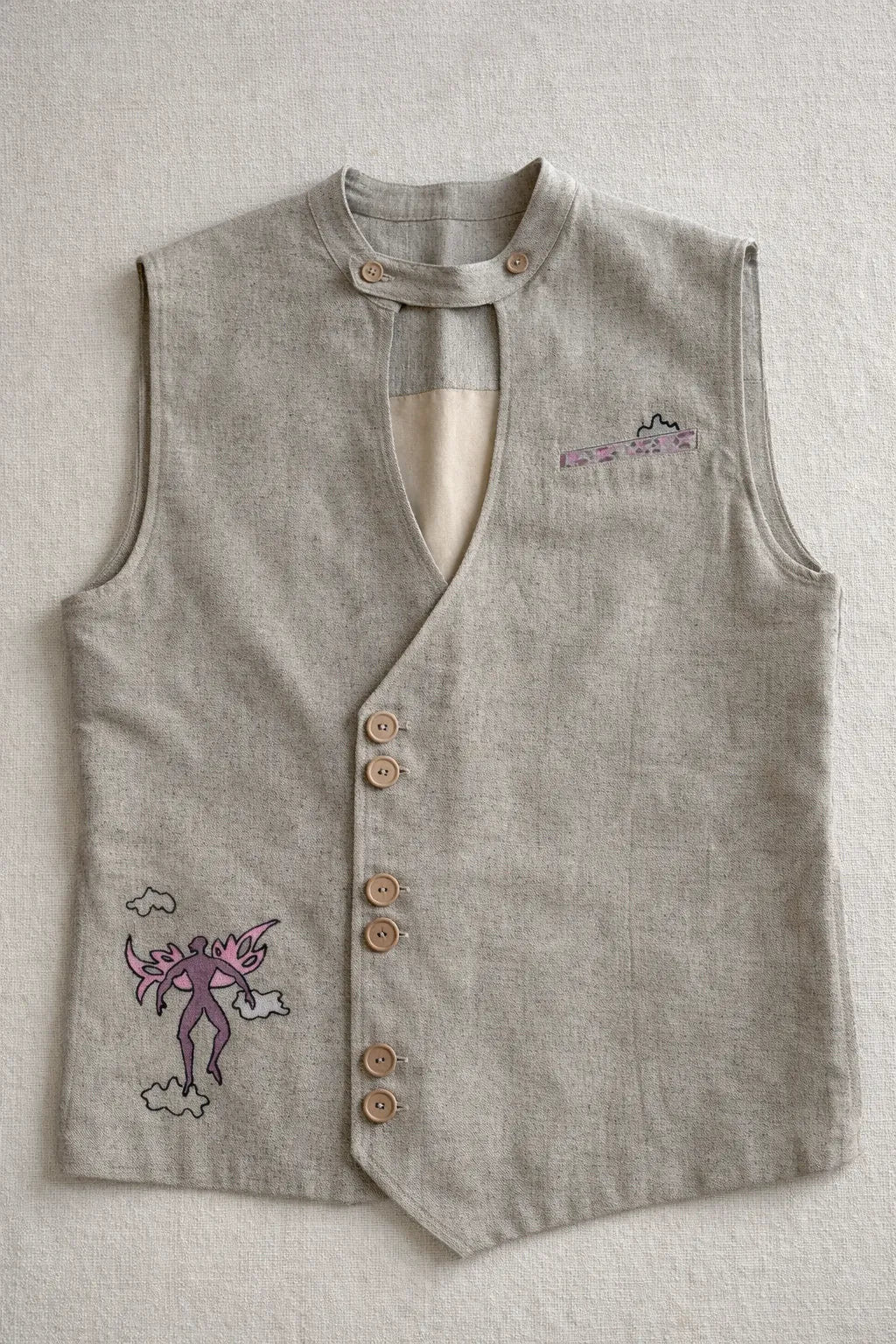 Handmade textured Icarus Vest by Tumulto sustainable artisanal menswear fashion