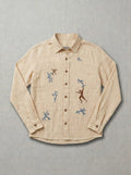 Handcrafted Jungle Shirt by Tumulto made with organic textured fabric sustainable artisanal fashion piece