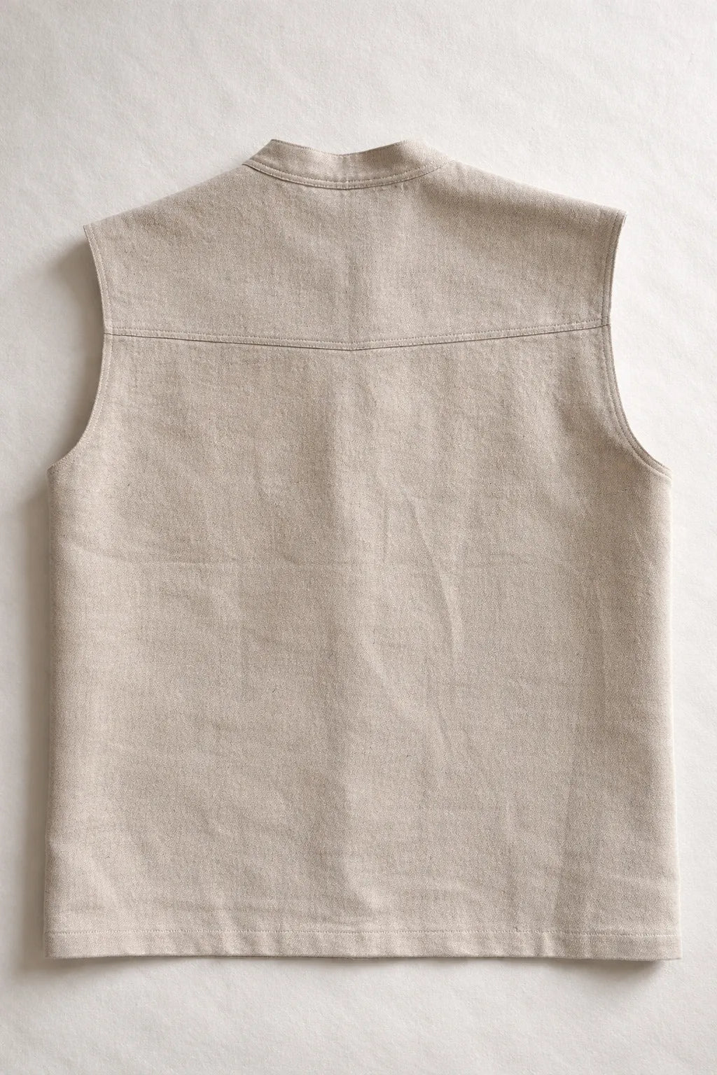 Model wearing Tumulto Jungle Vest sustainable experimental fashion inspired by natural textures and raw textiles