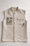 Handcrafted Jungle Vest by Tumulto made with textured organic materials sustainable artisanal fashion piece