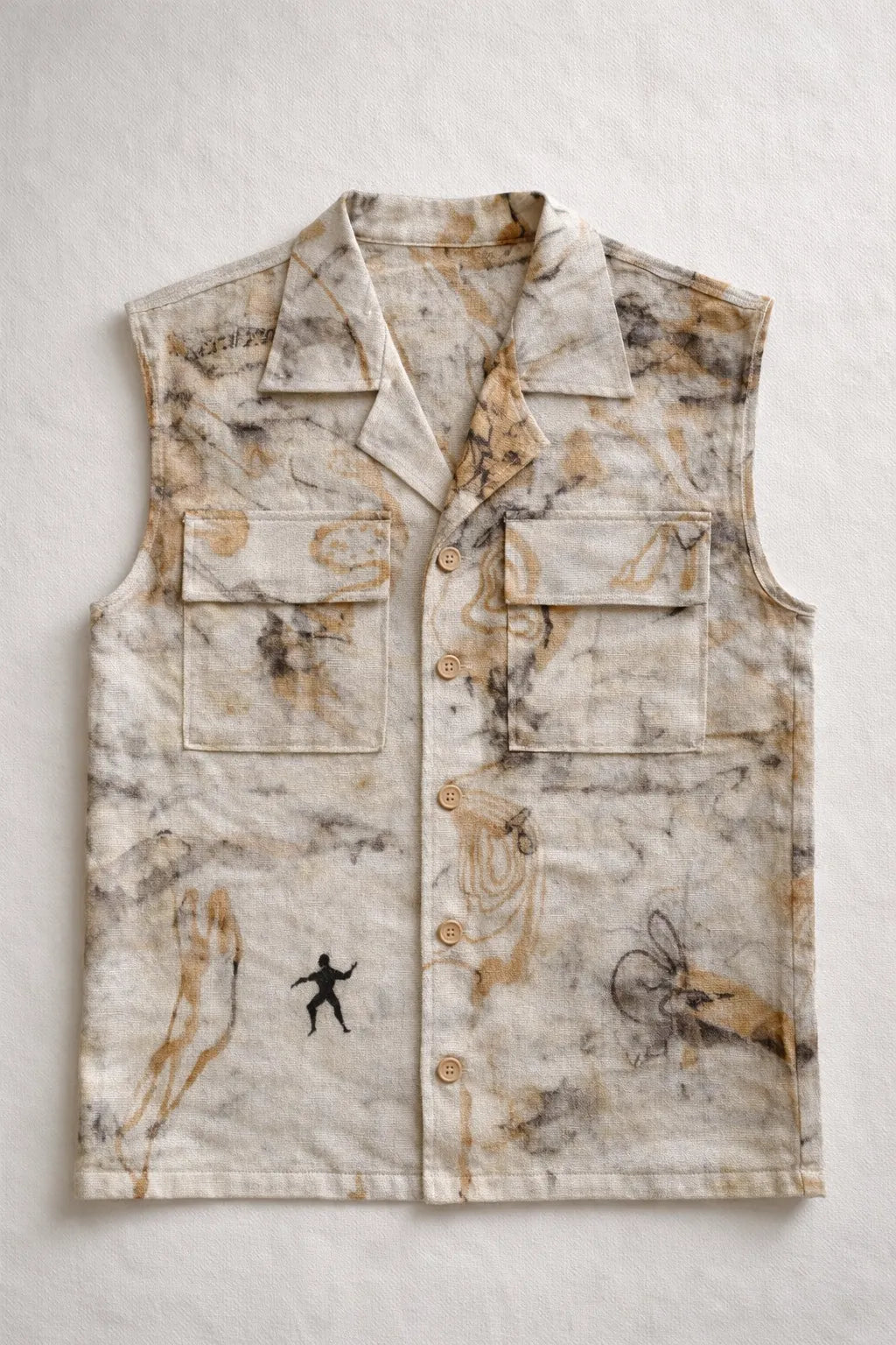 Ometto vest handmade textured artisanal menswear by Tumulto sustainable fashion brand