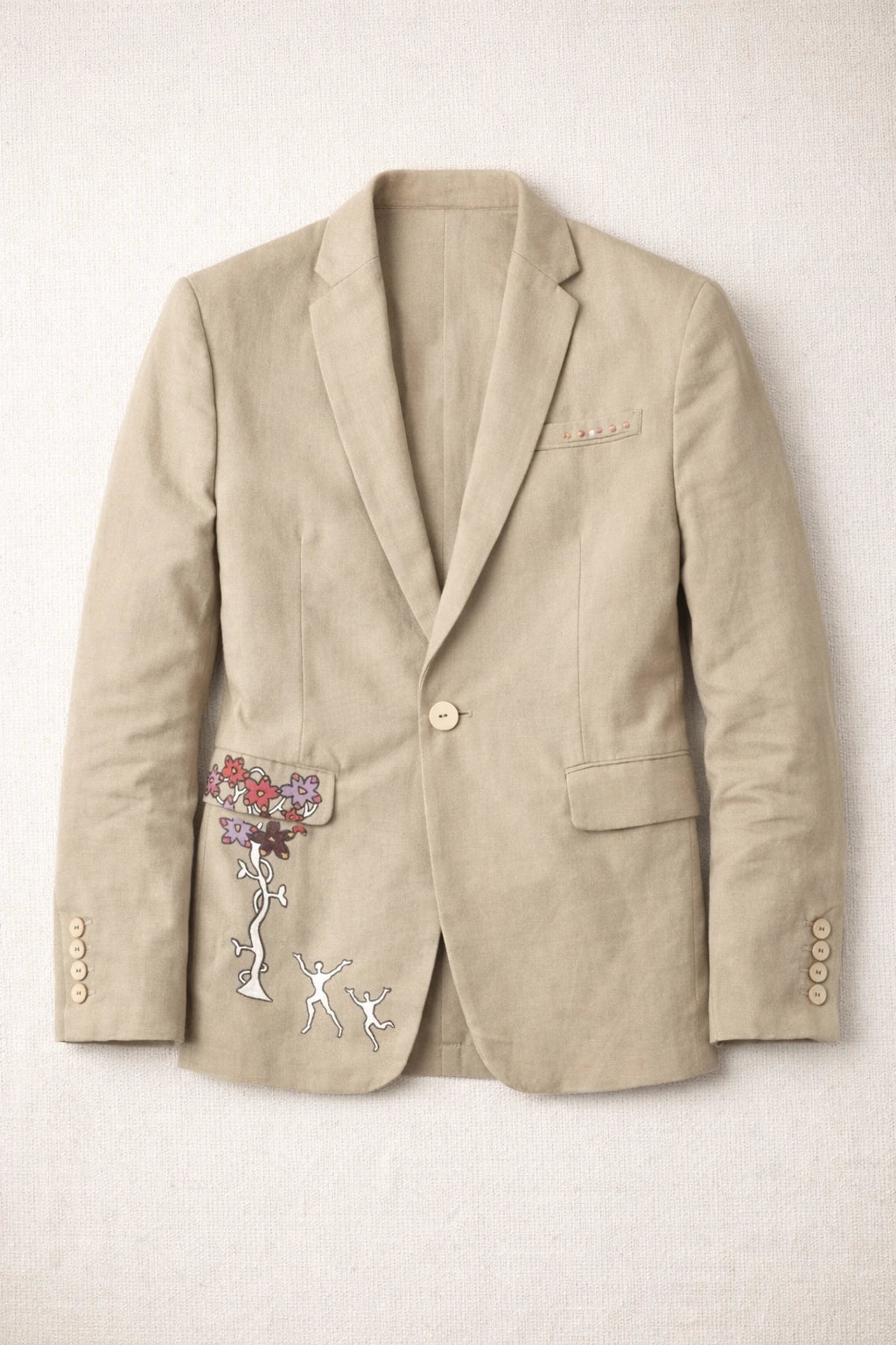 Handcrafted Tree Blazer with textured fabric from Tumulto sustainable fashion brand