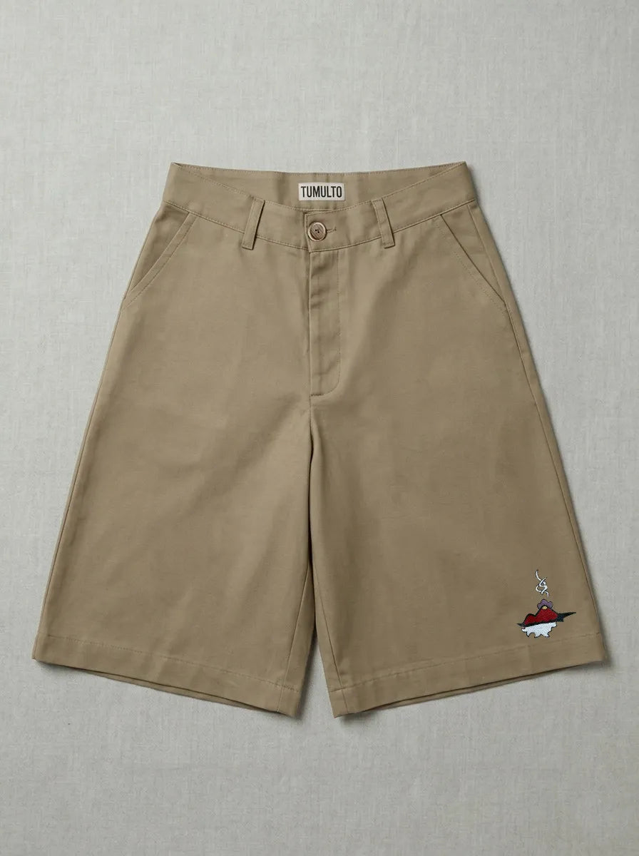 Handmade textured Volcano Shorts by Tumulto sustainable artisanal fashion brand