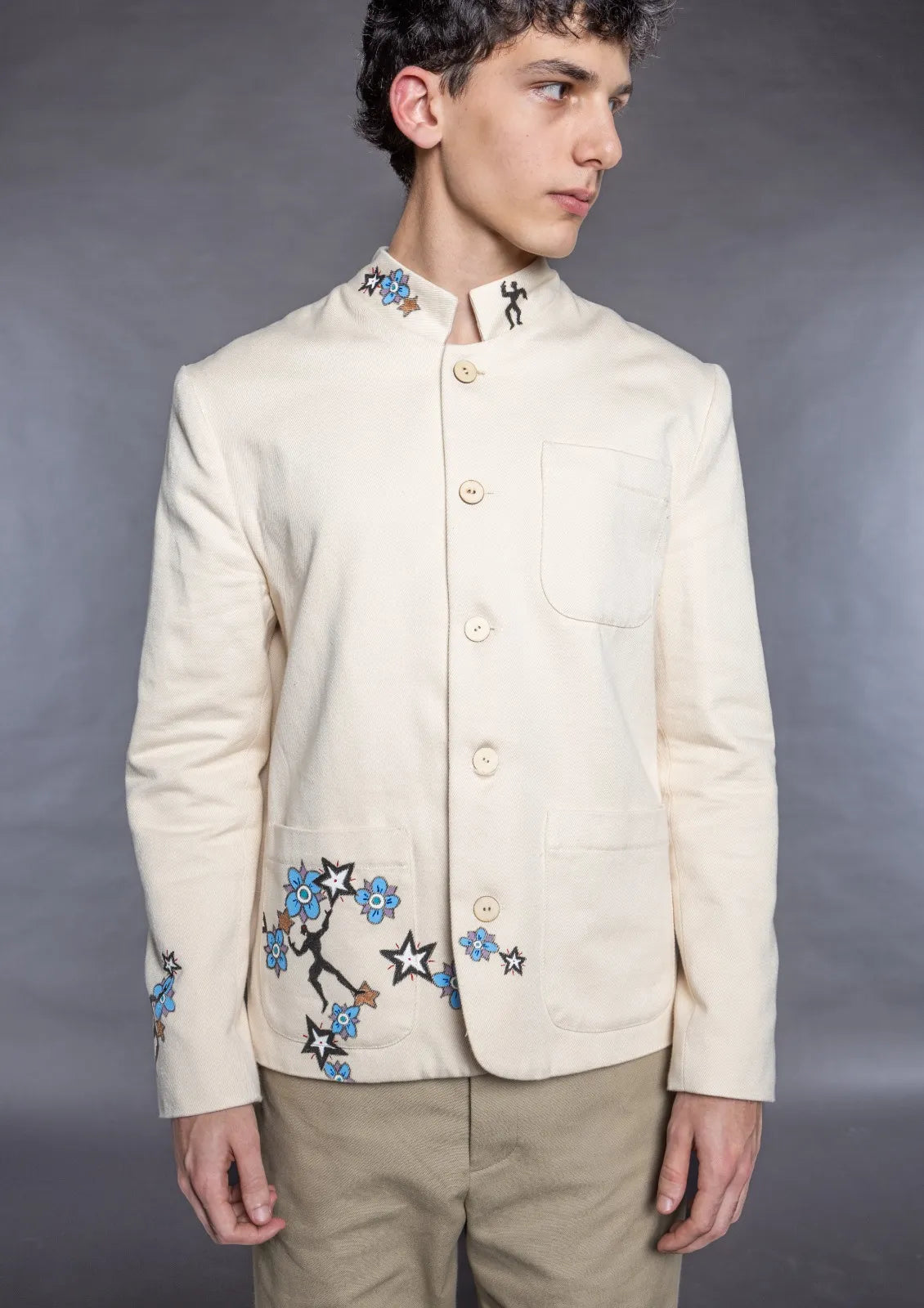 Handmade Ometto Blazer textured artisanal sustainable fashion by Tumulto