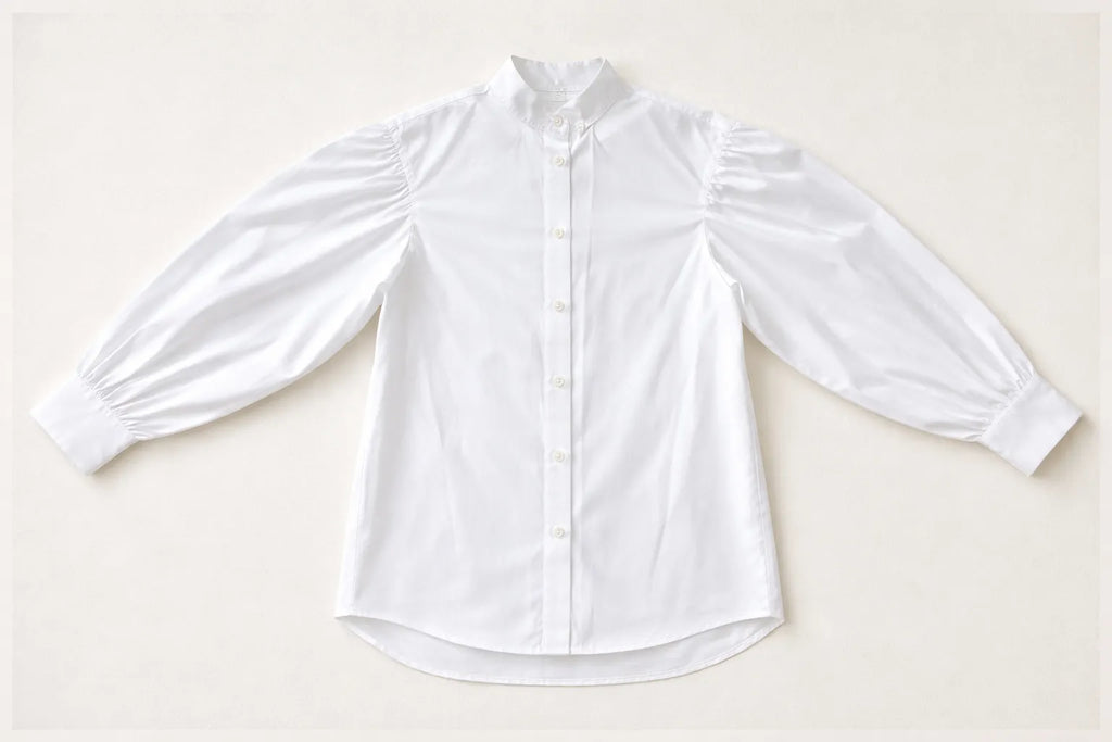 Wide sleeve shirt handmade textured menswear by Tumulto sustainable fashion brand